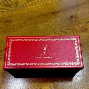 Rene Caovilla Red and Gold Shoe Box